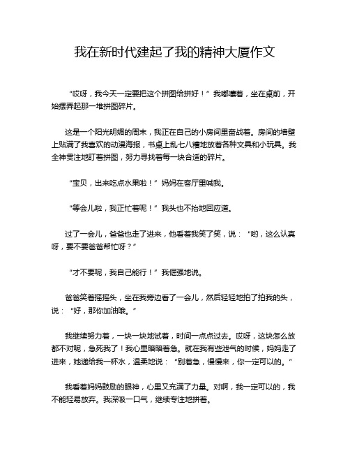 我在新时代建起了我的精神大厦作文