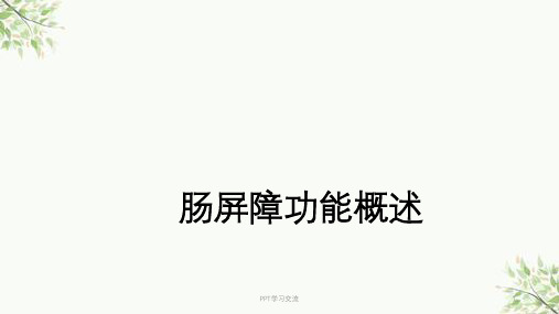 肠屏障功能概述课件