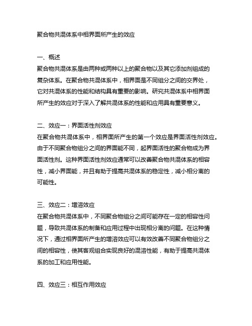 请列举聚合物共混体系中相界面所产生的效应