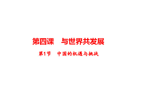 中国的机遇与挑战课件道德与法治九年级下册