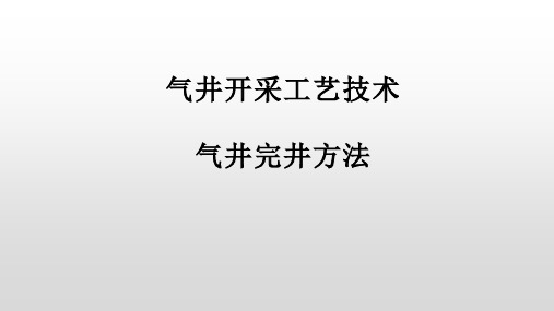 采气井站生产与管理：气井完井方法