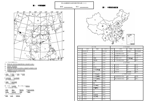 初二中国地理重要地图过关训练高清版带答案