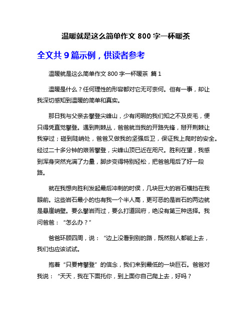 温暖就是这么简单作文800字一杯暖茶