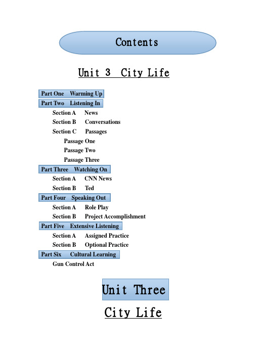 Unit 3 City Life