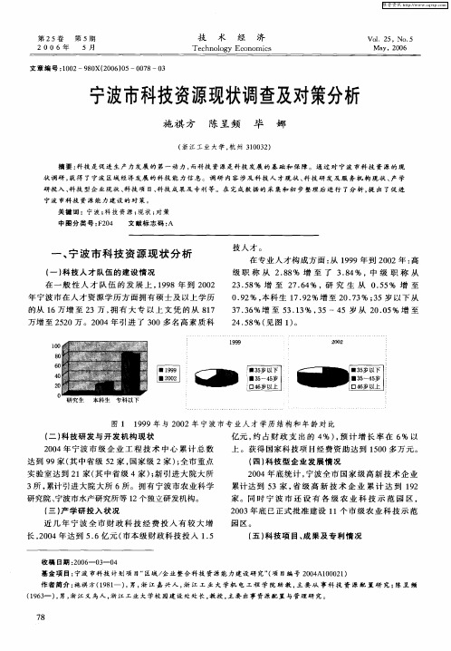 宁波市科技资源现状调查及对策分析