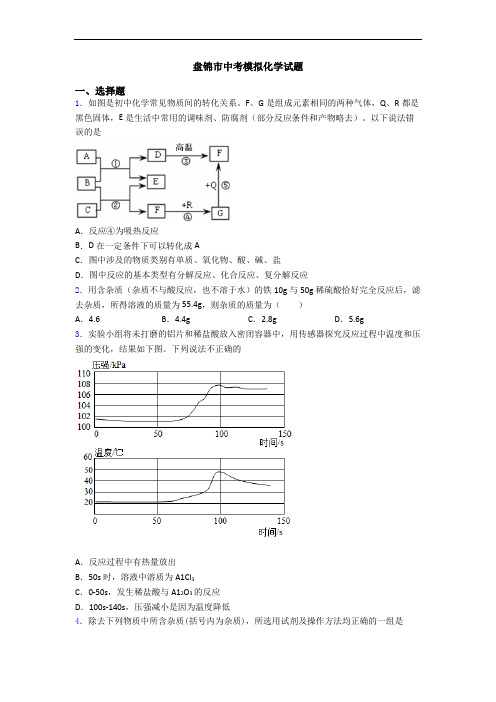 盘锦市中考模拟化学试题