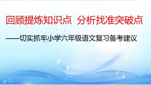 六年级语文总复习交流