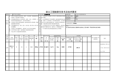 岩土工程勘察任务书及技术要求