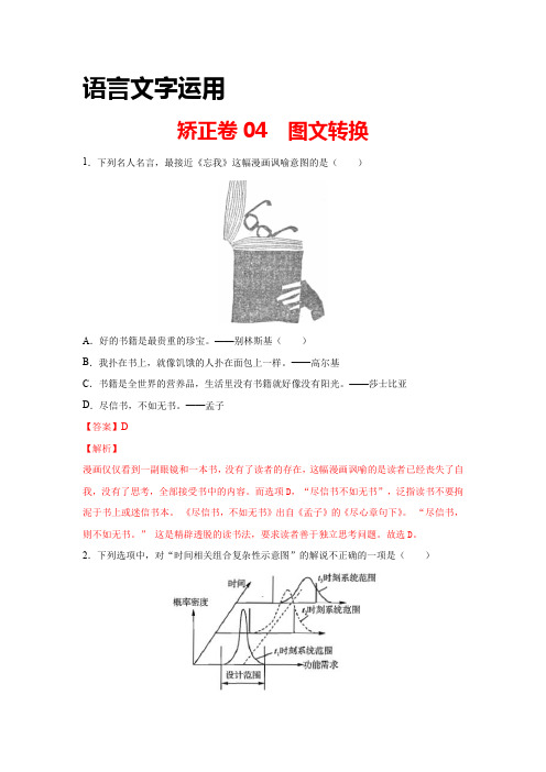 矫正卷04 语言文字运用之图文转换(解析版)