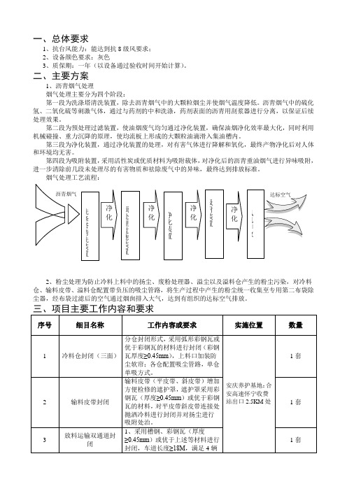 主要设备技术要求