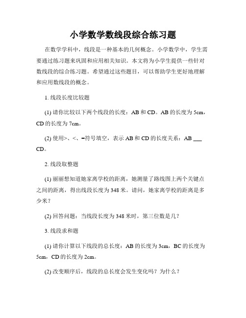 小学数学数线段综合练习题