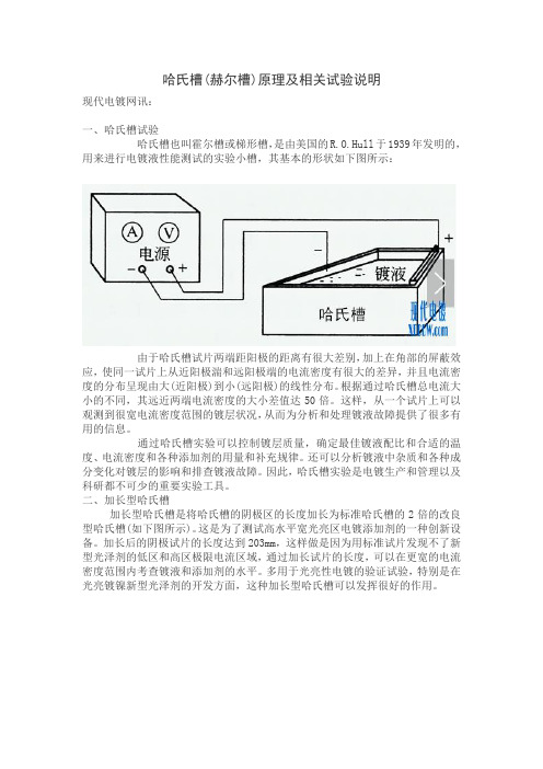 哈氏槽(赫尔槽)原理及相关试验说明