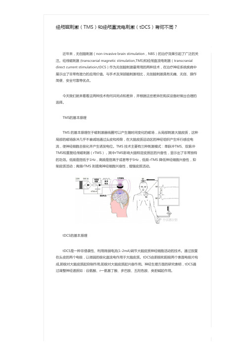 经颅磁刺激(TMS)和经颅直流电刺激(tDCS)有何不同