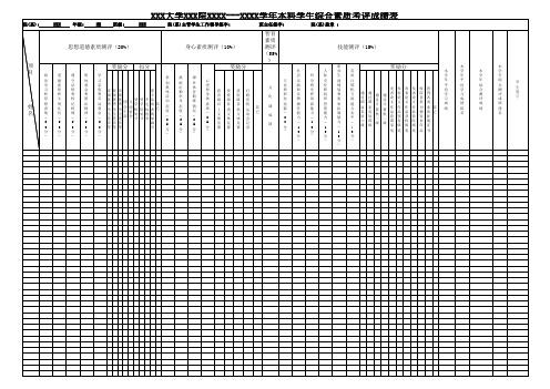 综合测评样表