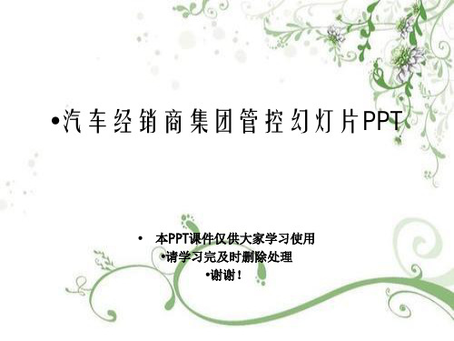 汽车经销商集团管控幻灯片PPT