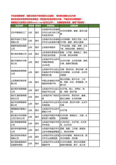 新版山东省临沂女式服装工商企业公司商家名录名单联系方式大全49家