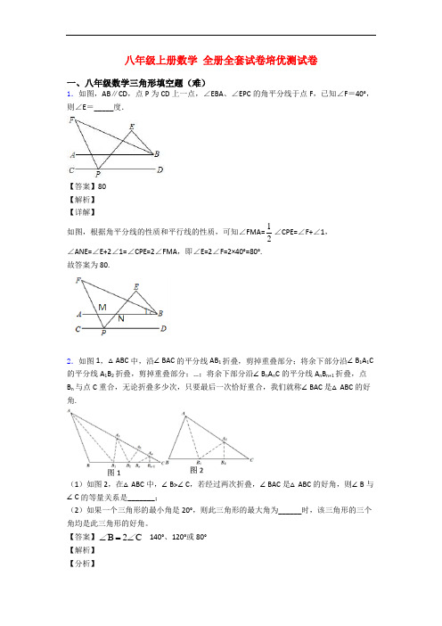 八年级上册数学 全册全套试卷培优测试卷