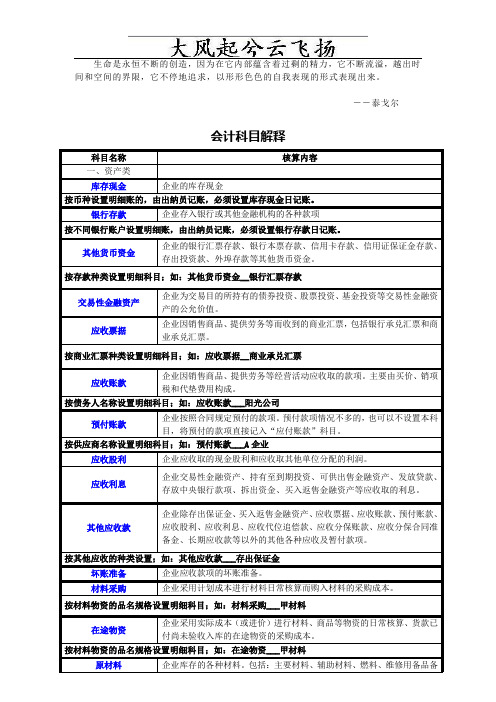 Nnuwlr会计科目解释