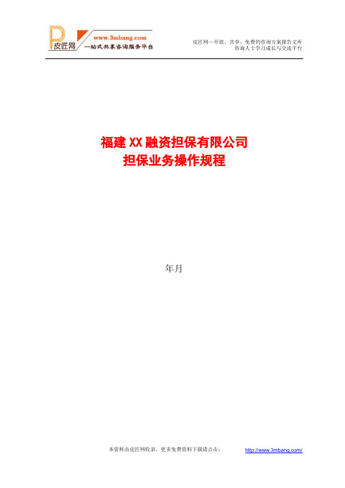 XX融资担保公司担保业务操作规程DOC.doc