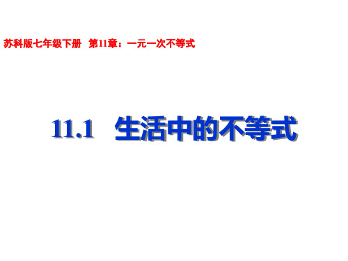 苏科版七年级下册数学课件11.1生活中的不等式(共22张)