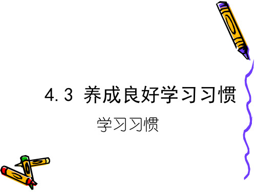 养成良好学习习惯 PPT课件