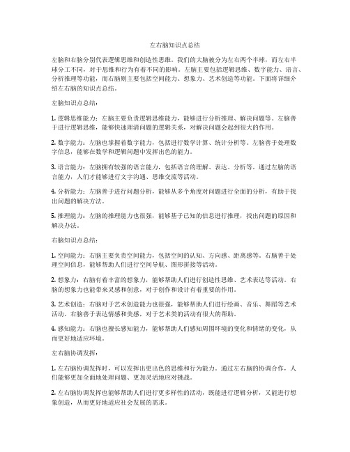 左右脑知识点总结