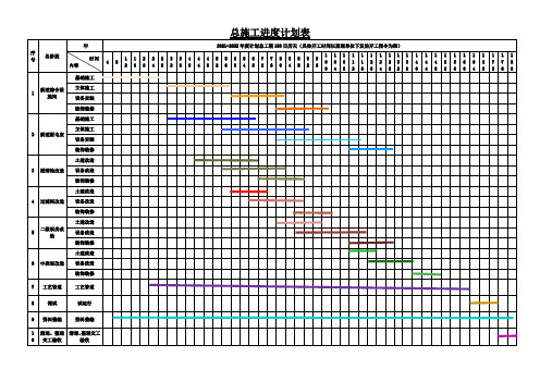 总进度计划横道图表 