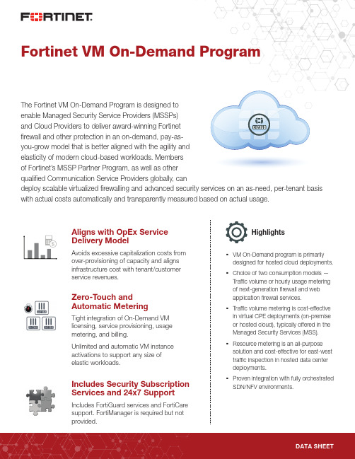 Fortinet VM On-Demand 计算机软件说明书