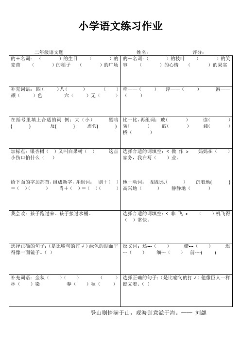 二年级语文随堂精选习题II (14)
