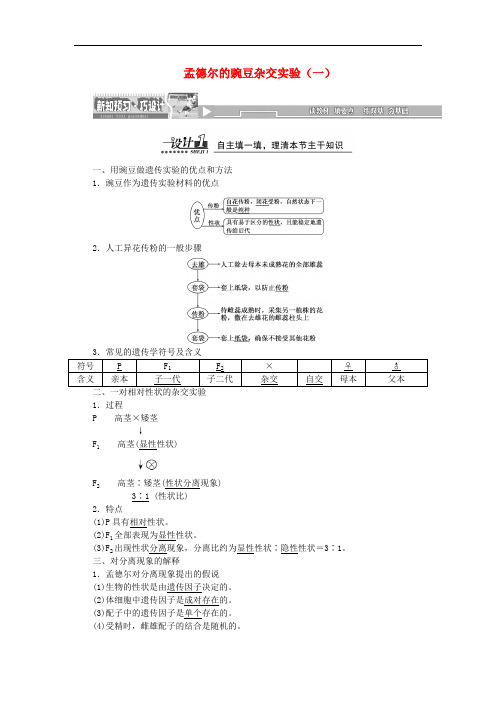 2019高中生物第1章第1节孟德尔的豌豆杂交实验一教案新人教版必