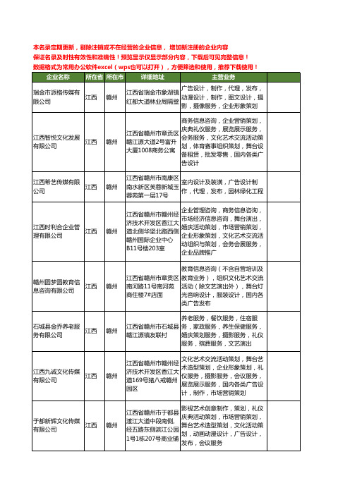 新版江西省赣州活动舞台工商企业公司商家名录名单联系方式大全27家