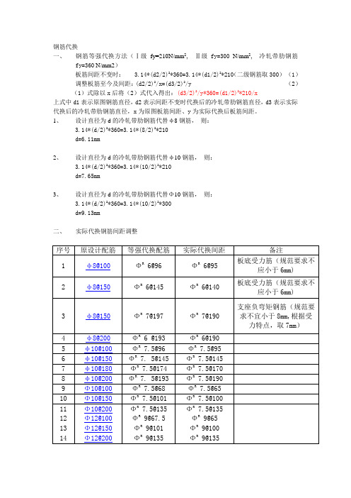 钢筋代换计算