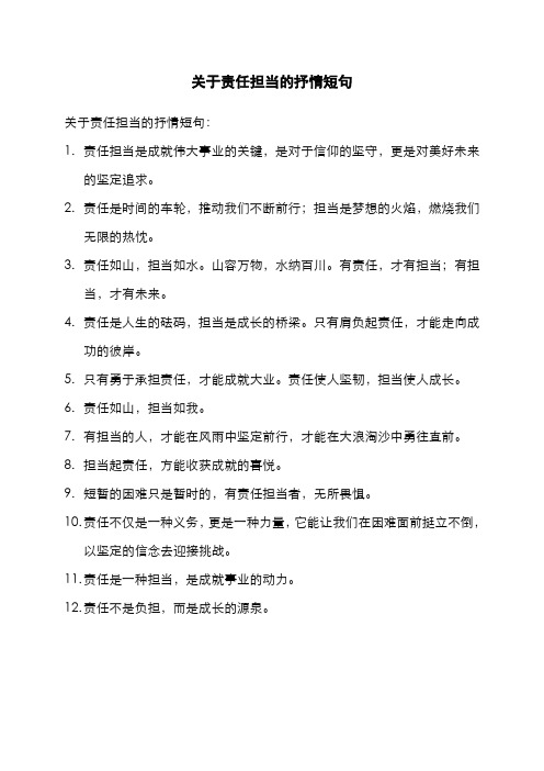 关于责任担当的抒情短句