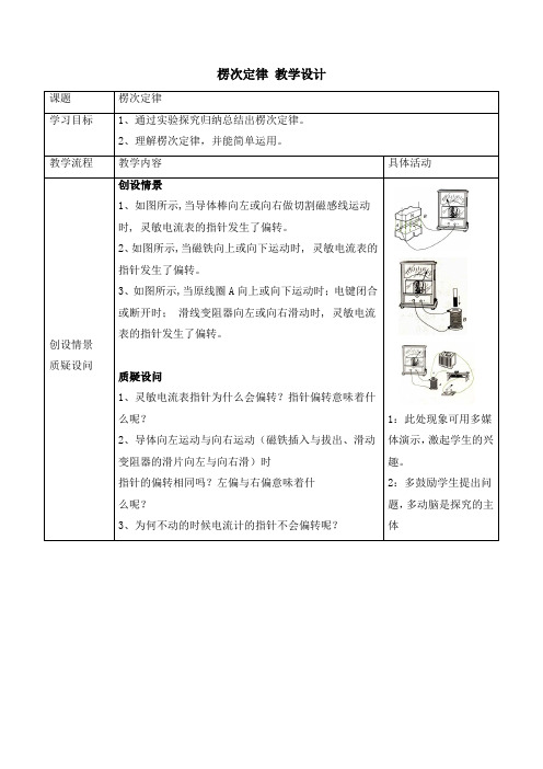 人教版高中物理选修(3-2)-4.3《楞次定律》教案2