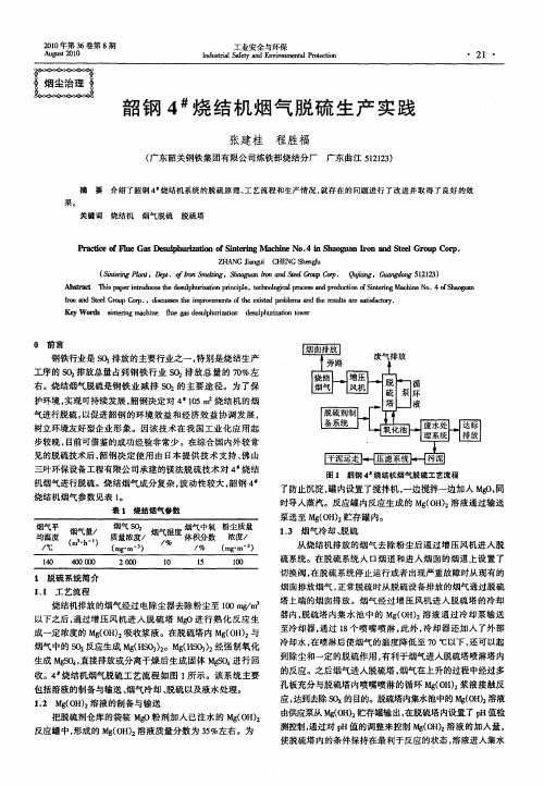 韶钢4 #烧结机烟气脱硫生产实践