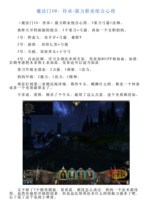 魔法门10：传承强力职业组合心得