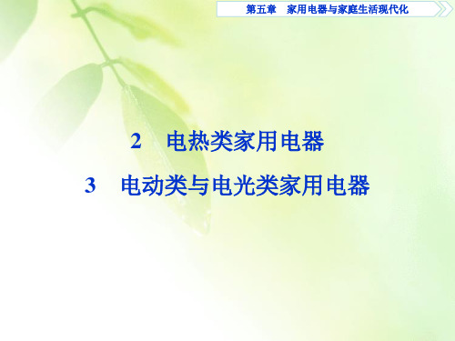 2019-2020学年物理教科版选修1-1课件：第五章2 电热类家用电器 电动类与电光类家用电器