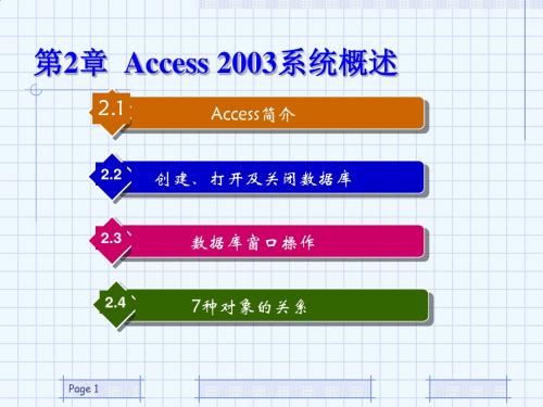 第2章Access2003系统概述