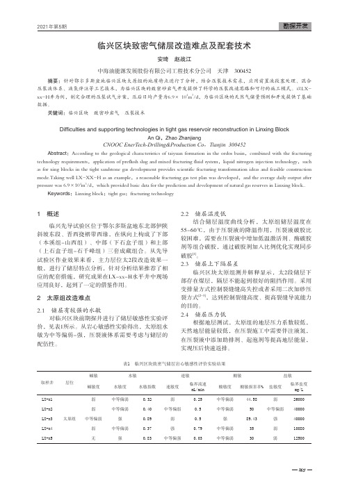 临兴区块致密气储层改造难点及配套技术