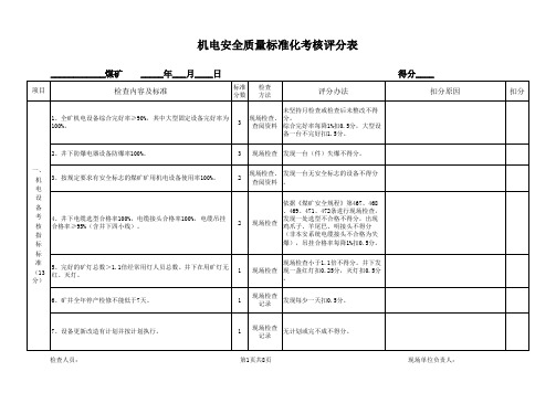 机电安全质量标准化评分标准