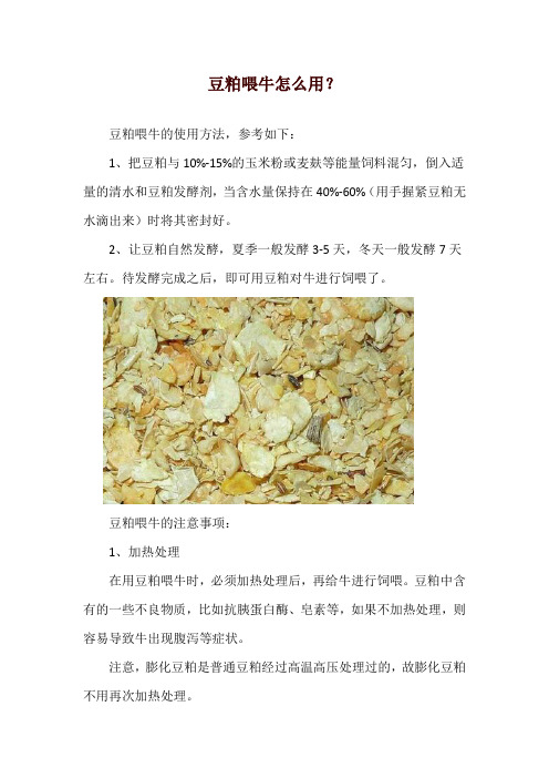 豆粕喂牛怎么用？