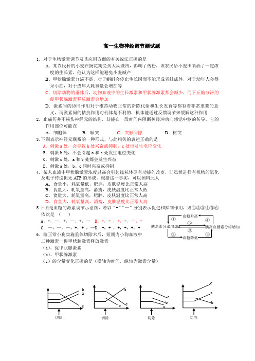 高二生物神经调节测试题