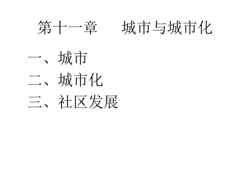 社会学第11章城市