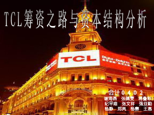 TCL筹资之路与资本结构分析