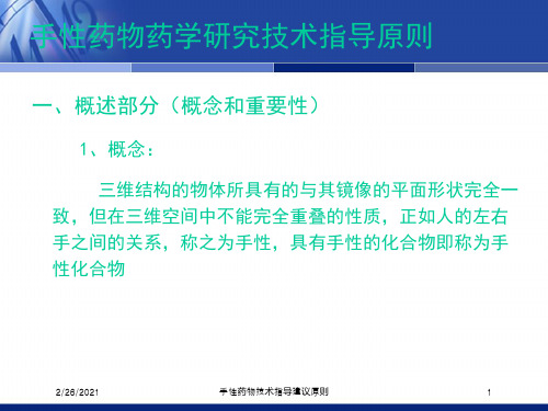 手性药物技术指导建议原则培训课件