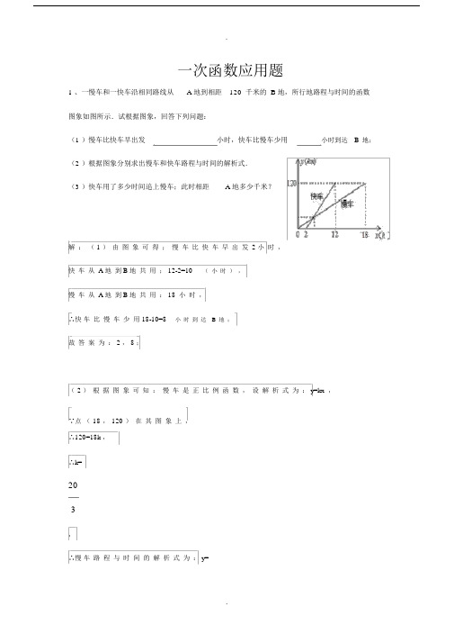 一次函数应用题—行程问题.docx