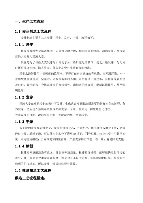 啤酒生产工艺流程与设备