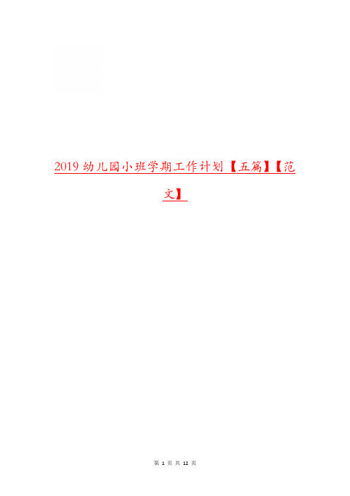 2019幼儿园小班学期工作计划【五篇】【范文】.doc