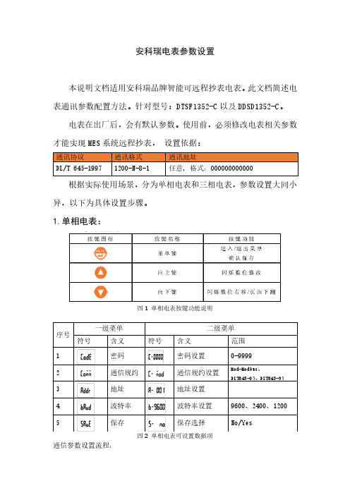 安科瑞电表参数设置