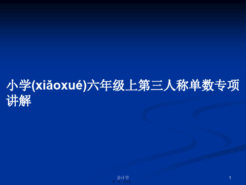 小学六年级上第三人称单数专项讲解学习教案